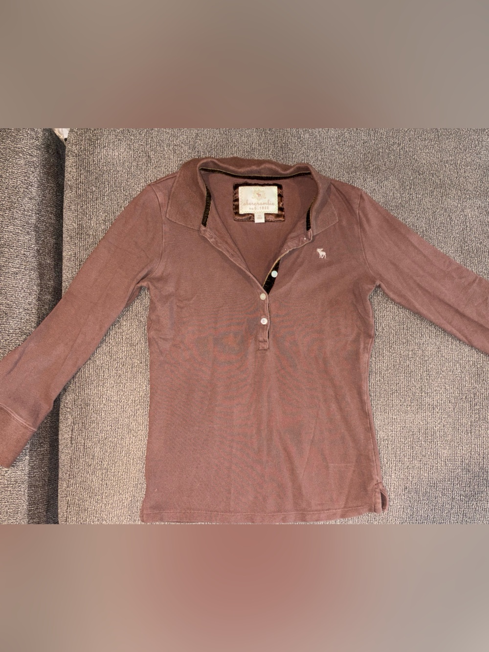 Abercrombie & Fitch Brown Knit Polo Kids XL